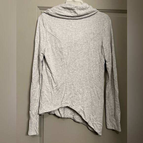 Helmut Lang Villous Sweatshirt Knit Cowl Neck Asymmetrical Zip Jacket Gray S - Picture 5 of 7